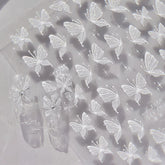 White Butterfly Nail Stickers, Butterfly Nail Decals, Butterfly Nail Art, Butterfly Nail Charms, Butterfly Manicure